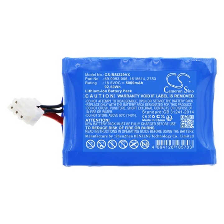Cameron sino li-ion akkumulátor, 18.5v, 5000mAh, kompatibilis bissell 1618614 kék-vel