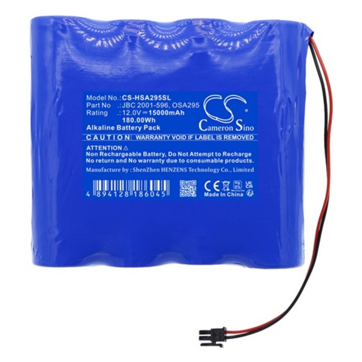 Cameron sino alkaline akkumulátor, 12.0v, 15000mAh, kompatibilis hart intercivic jbc2001-596 kék-vel