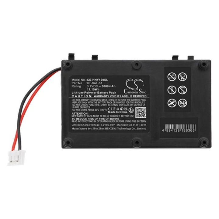 Cameron sino li-polymer akkumulátor, 3.7v, 3000mAh, kompatibilis honeywell xt-bat-k1 -vel