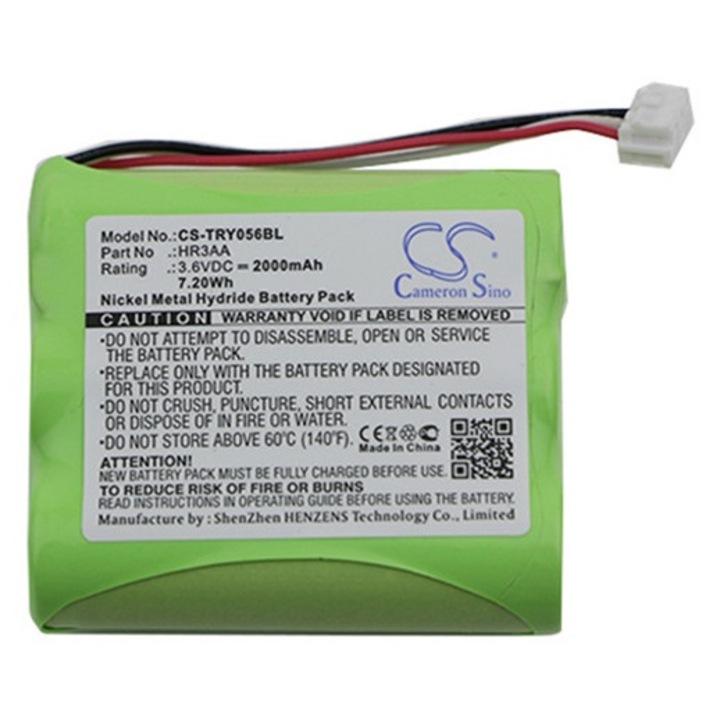 Cameron sino ni-mh akkumulátor, 3.6v, 2000mAh, kompatibilis tyro hr3aa zöld-vel