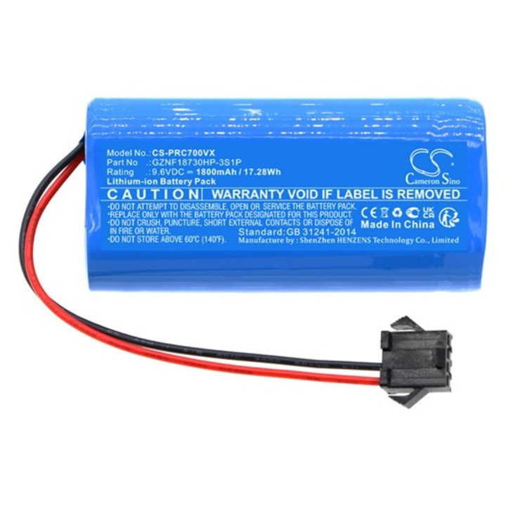 Cameron sino li-ion akkumulátor, 9.6v, 1800mAh, kompatibilis pure clean gznf18730hp-3s1p kék-vel