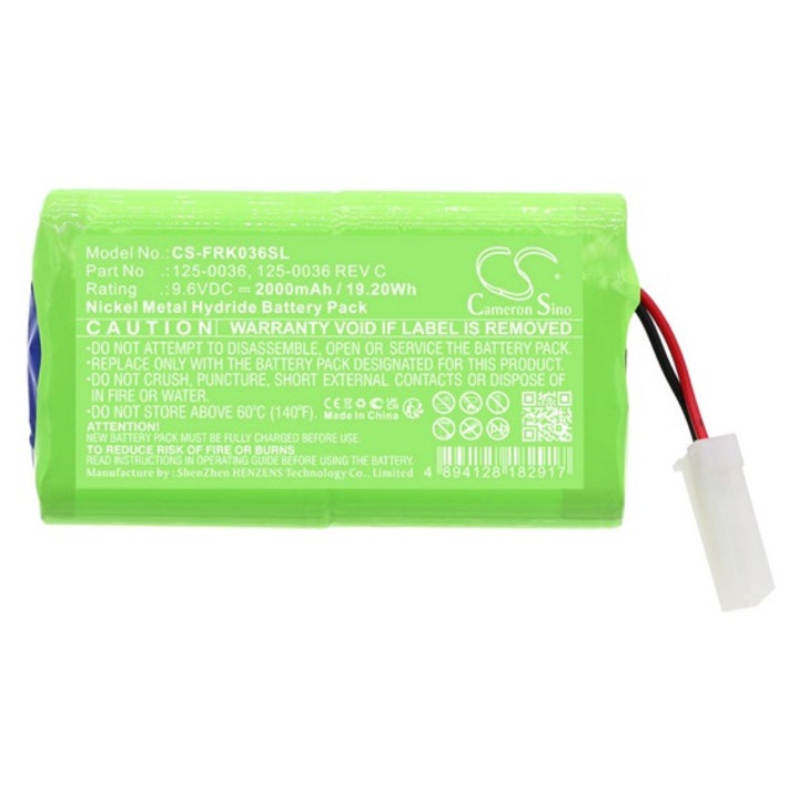 Cameron sino ni-mh akkumulátor, 9.6v, 2000mAh, kompatibilis franklin 125-0036 zöld-vel