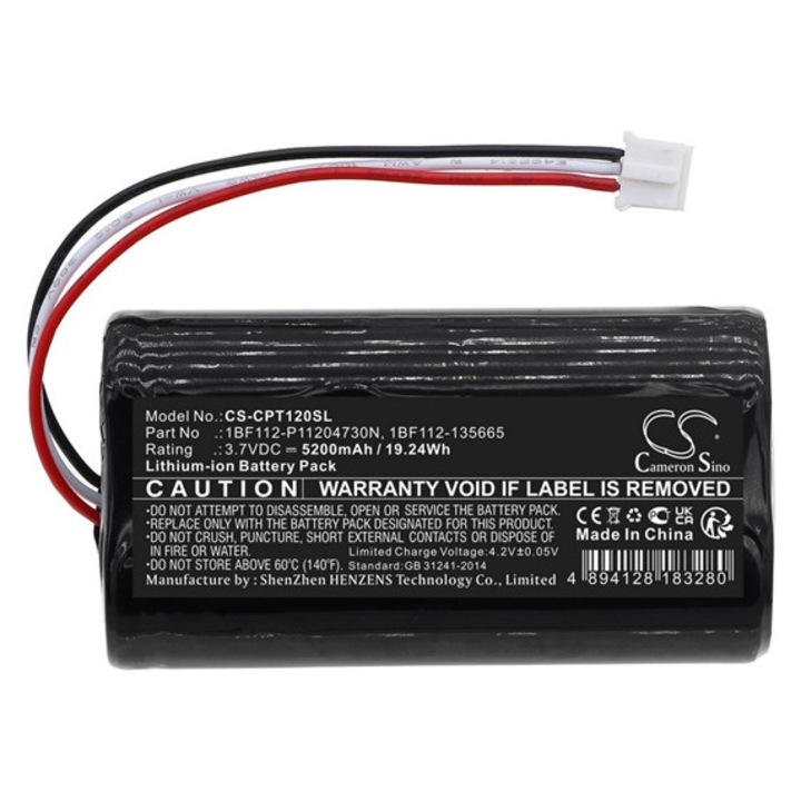 Cameron sino li-ion akkumulátor, 3.7v, 5200mAh, kompatibilis calamp 1bf112-135665 -vel