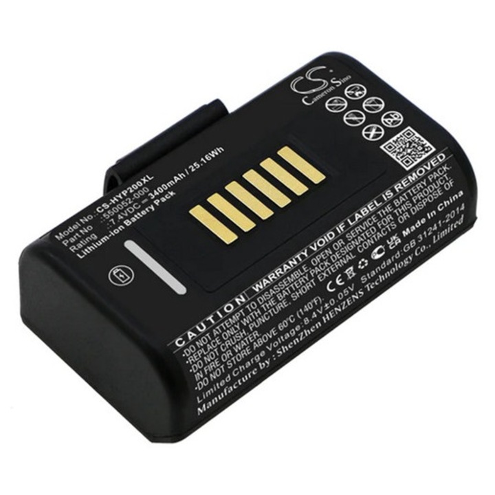 Cameron sino li-ion akkumulátor, 7.4v, 3400mAh, kompatibilis honeywell 550052-000 -vel