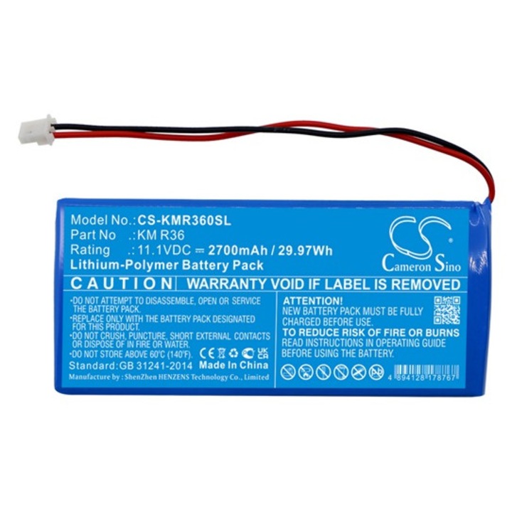 Cameron sino li-polymer akkumulátor, 11.1v, 2700mAh, kompatibilis kanomax kmr36 kék-vel