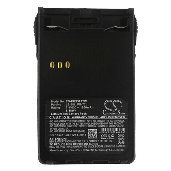 Cameron sino li-ion akkumulátor, 7.4v, 1200mAh, kompatibilis huntec lb-38l -vel