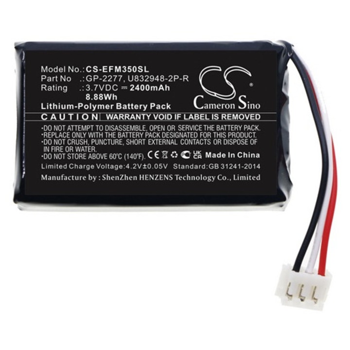 Cameron sino li-polymer akkumulátor, 3.7v, 2400mAh, kompatibilis exfo gp-2277 -vel