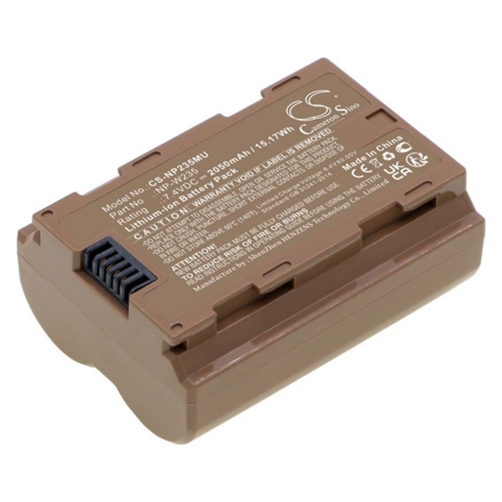 Cameron sino li-ion akkumulátor, 7.4v, 2050mAh, kompatibilis fujifilm np-w235 -vel