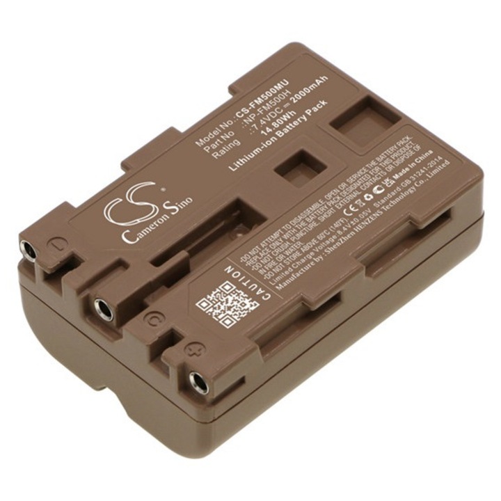 Cameron sino li-ion akkumulátor, 7.4v, 2000mAh, kompatibilis sony np-fm500h -vel