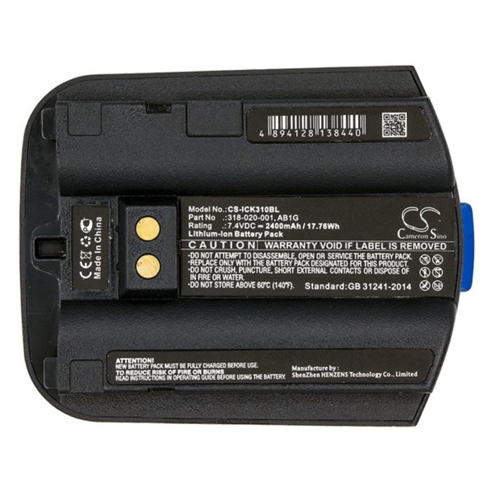 Cameron sino li-ion akkumulátor, 7.4v, 2400mAh, kompatibilis intermec 318-020-001 kompatibilis-vel