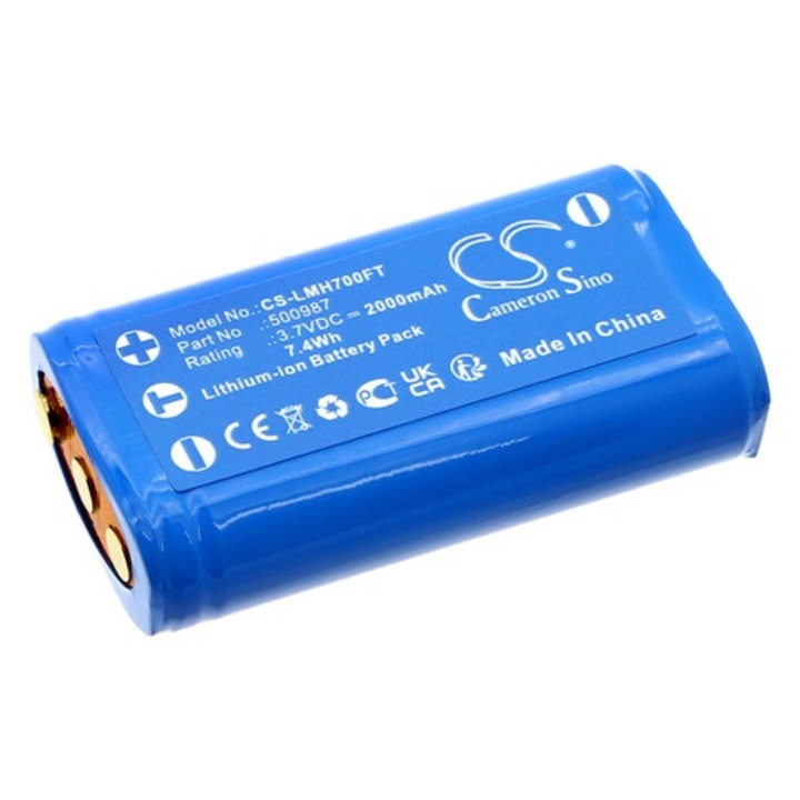 Cameron sino li-ion akkumulátor, 3.7v, 2000mAh, kompatibilis ledlenser 500987 kék-vel