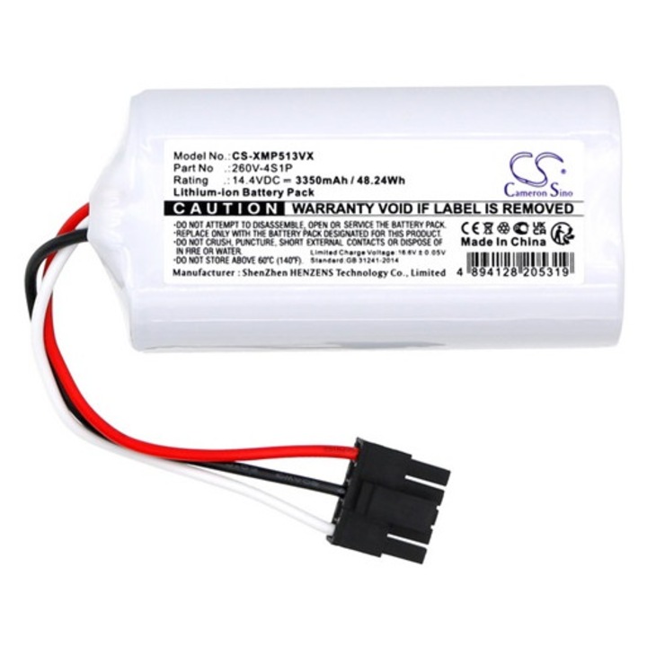 Cameron sino li-ion akkumulátor, 14.4v, 3350mAh, kompatibilis xiaomi 260v-4s1p fehér-vel