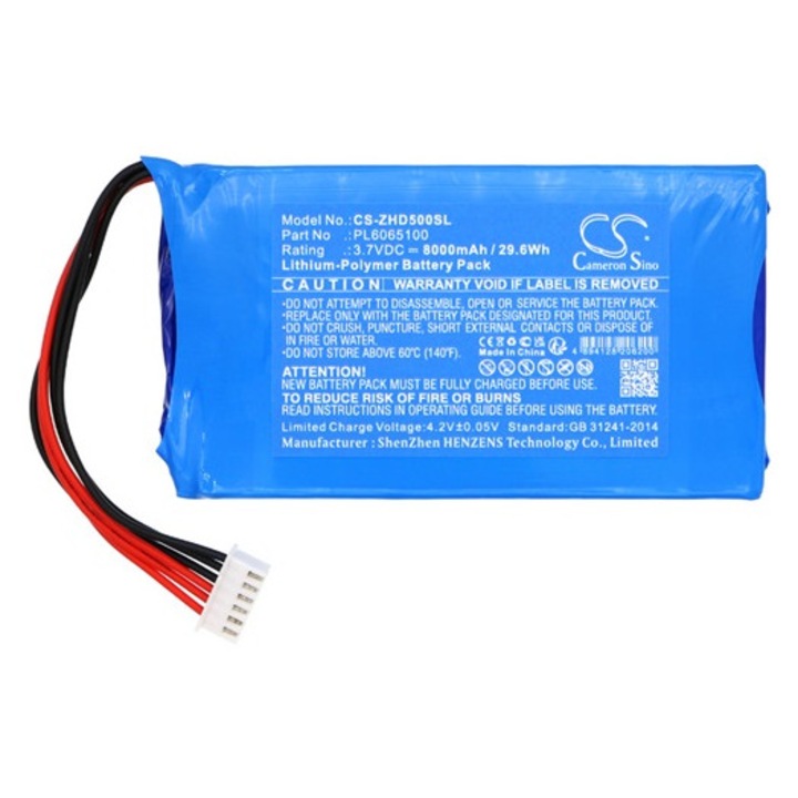 Cameron sino li-polymer akkumulátor, 3.7v, 8000mAh, kompatibilis zenith pl6065100 kék-vel