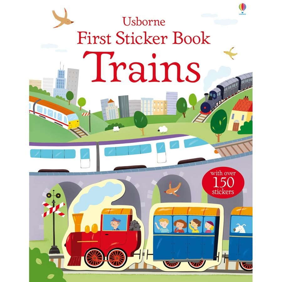 First Sticker Trains - Carte Usborne (3+)