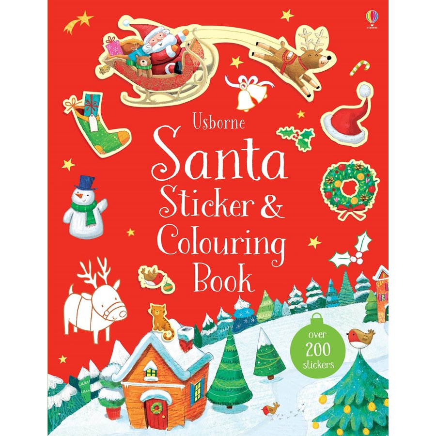 Santa Sticker & Colouring Book - Carte Usborne (3+)
