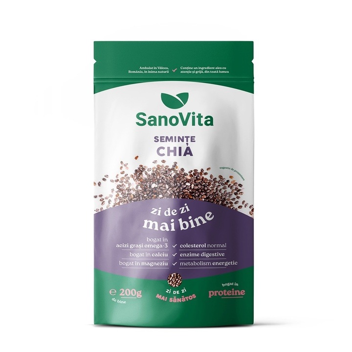 Seminte de Chia, Sanovita Zipper, 200 g