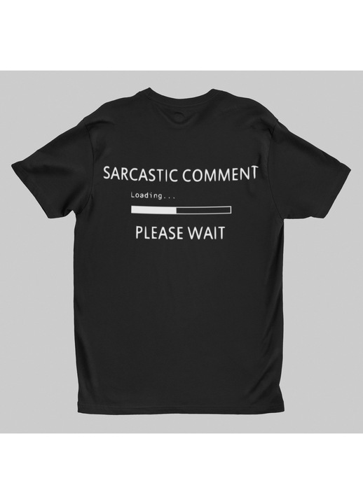 Malfini póló, szarkasztikus megjegyzés, Fekete