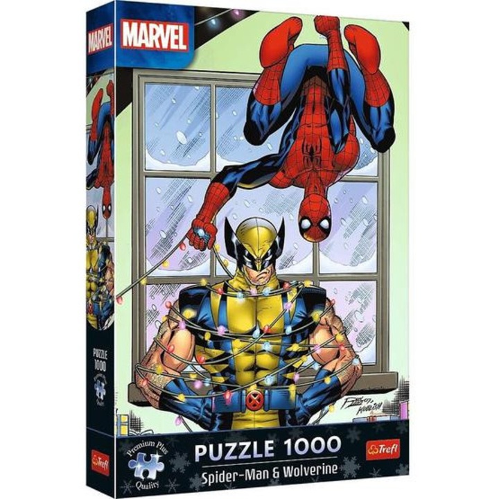 Trefl 1000 db-os Premium Plus puzzle - Marvel karácsony - Pókember és Rozsomák (12088)