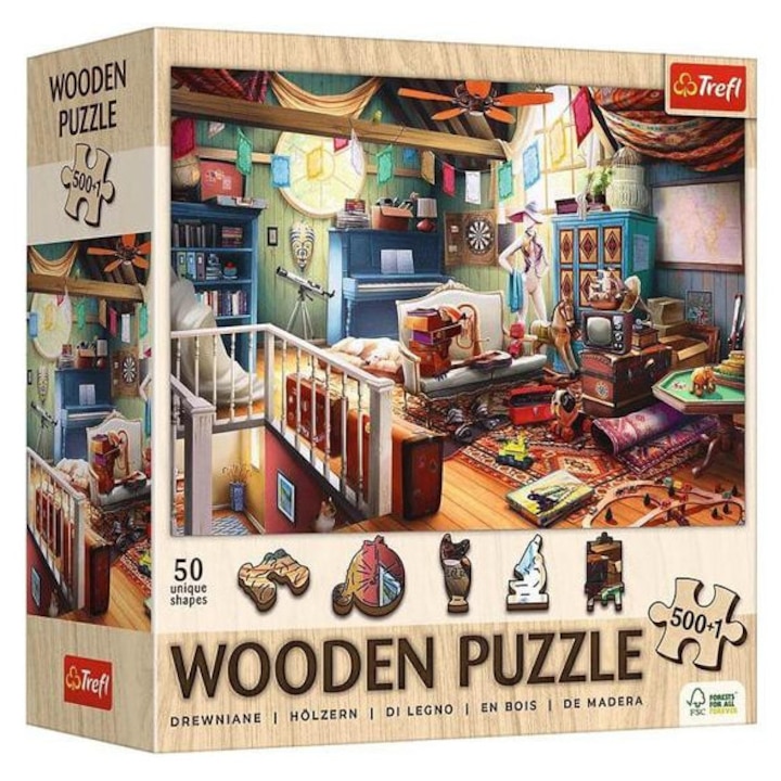 Trefl 501 db-os Wooden puzzle - Kincsek a padláson (20220)