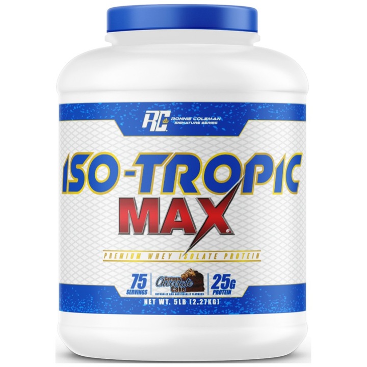 Хранителна добавка Ronnie Coleman ISO-Tropic Max Premium Whey Isolate Protein, German Chocolate Cake, 2270 грама
