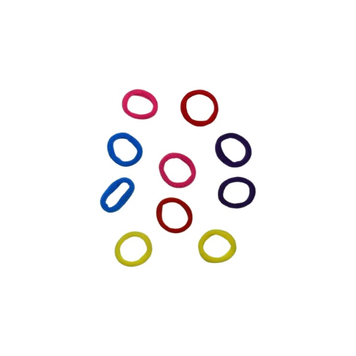 Set 10 elastice de par pentru fete, Mini Junior 2307MJ1-M1, Multicolor