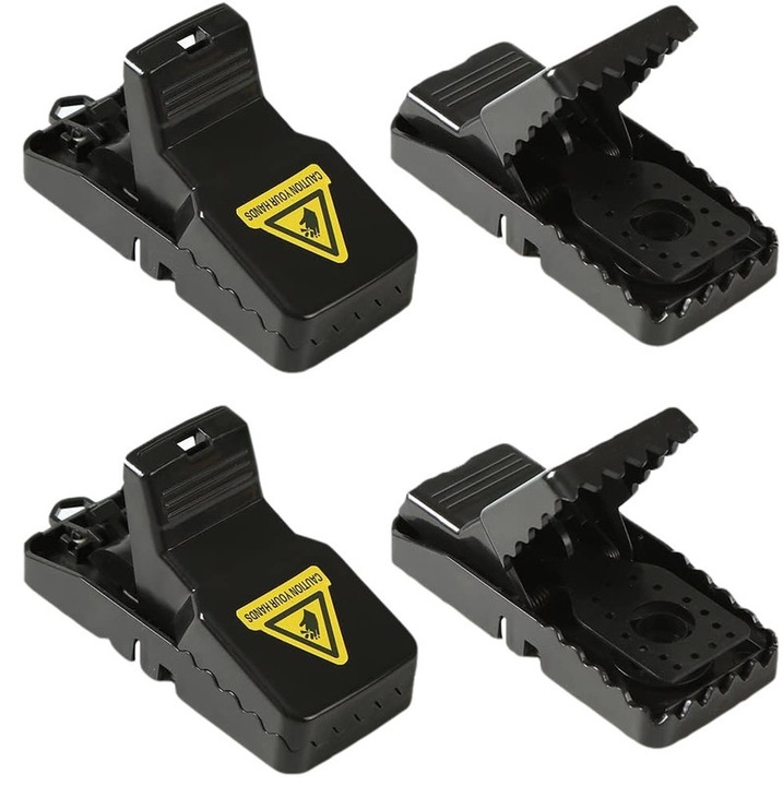 4 db-os egérfogó készlet, újrahasználható, műanyag, 14x7.5x7.3cm