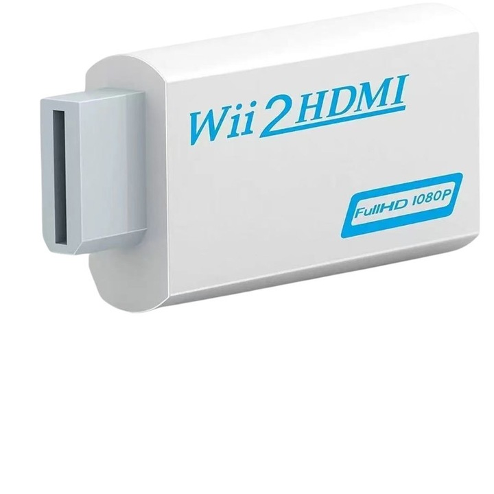 Wii HDMI adapter, 1080P, 3.5 mm audio kimenettel, támogatja az összes Wii megjelenítési módot, fehér