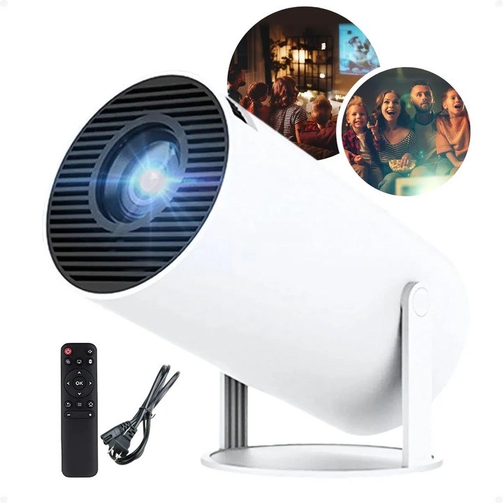 Videoproiector portabil Zeno Android 12, 4K, alb, 1024x600