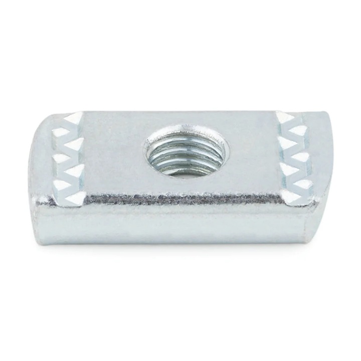 Set 100 Piulita Dreptunghiulara din Otel Zincat pentru Profil Aluminiu 41x41 sau 41x21, M8