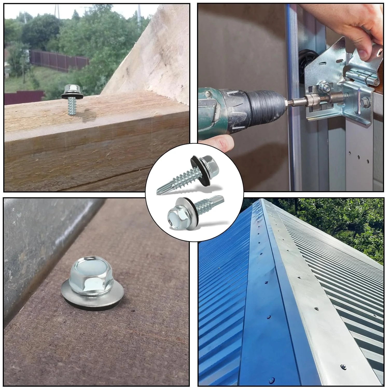 Set 250 Surub autoforant pt. Tabla sau Tigla Metalica, saiba EPDM 4.8 x ...