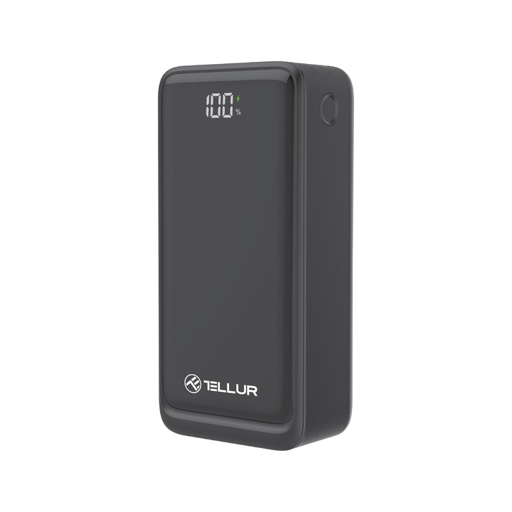 Baterie externa Tellur Boost Pro PD303 30000mAh, 2xQC3.0 22.5W + PD20W, LCD display, negru