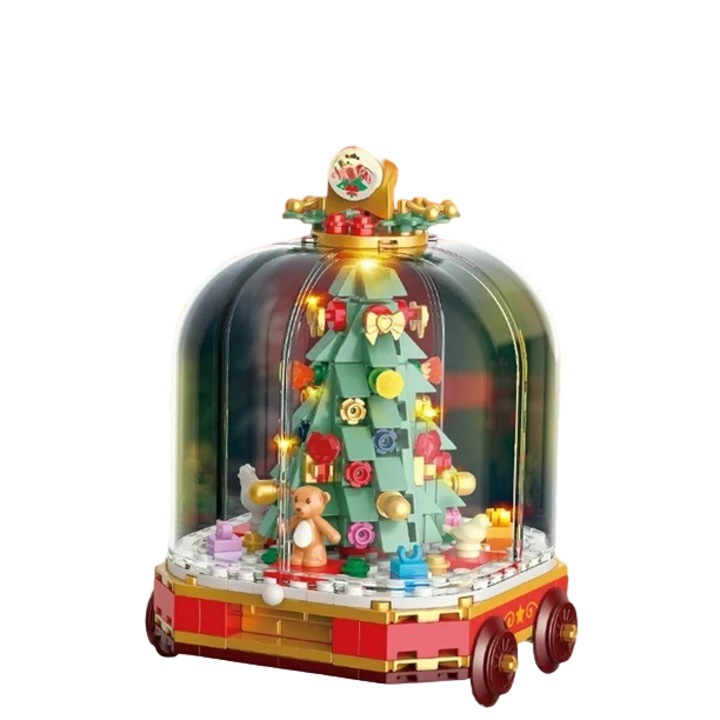 Karácsonyi dekorációs építőkészlet, 400-800 darab, többszínű, 20x15x10cm