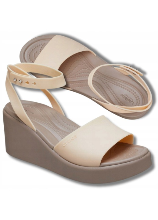 Дамски сандали Crocs Brooklyn, регулируема каишка, водоустойчиви, бежови, 41.5