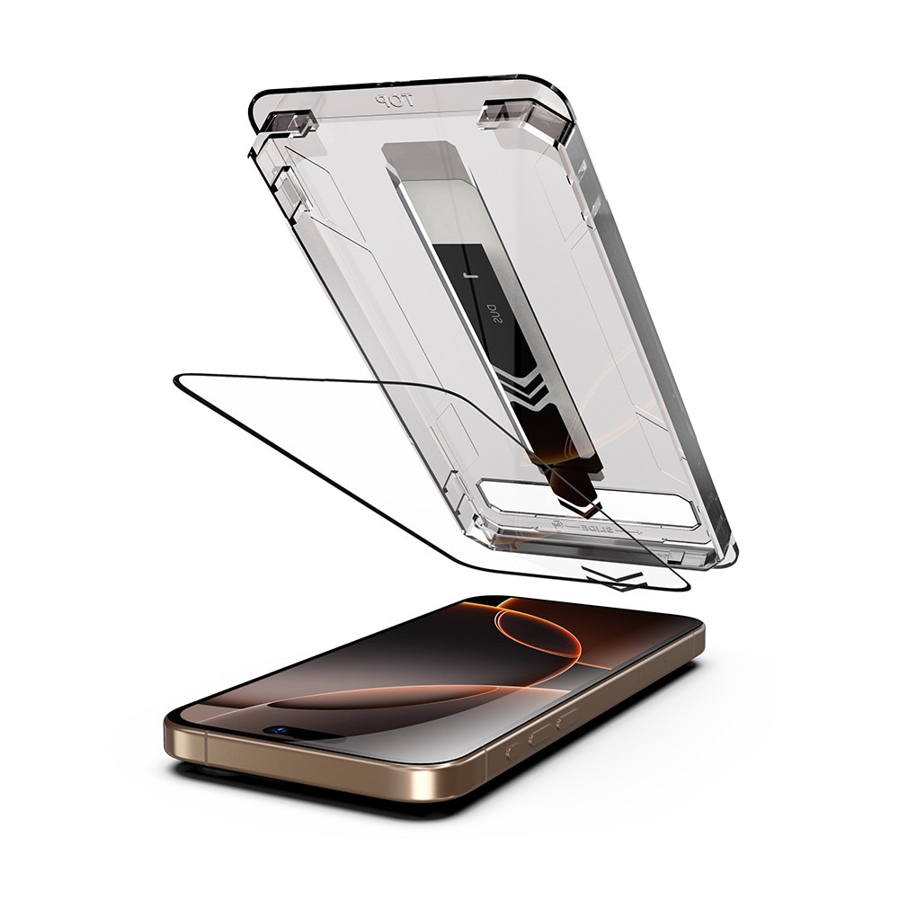 Set 2 x Folie sticla Premium pentru iPhone 17 ClearShield Ultra HD, Aplicare Usoara Easy Install+, Claritate Cristalina, Anti-soc & Anti-Zgarieturi - margini negre