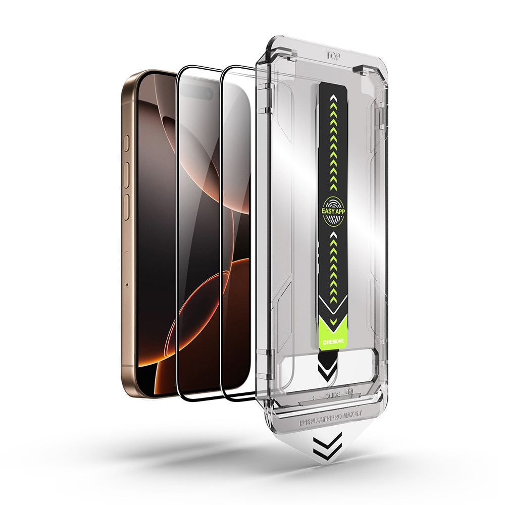 Set 2 x Folie sticla Premium pentru iPhone 17 ClearShield Ultra HD, Aplicare Usoara Easy Install+, Claritate Cristalina, Anti-soc & Anti-Zgarieturi - margini negre