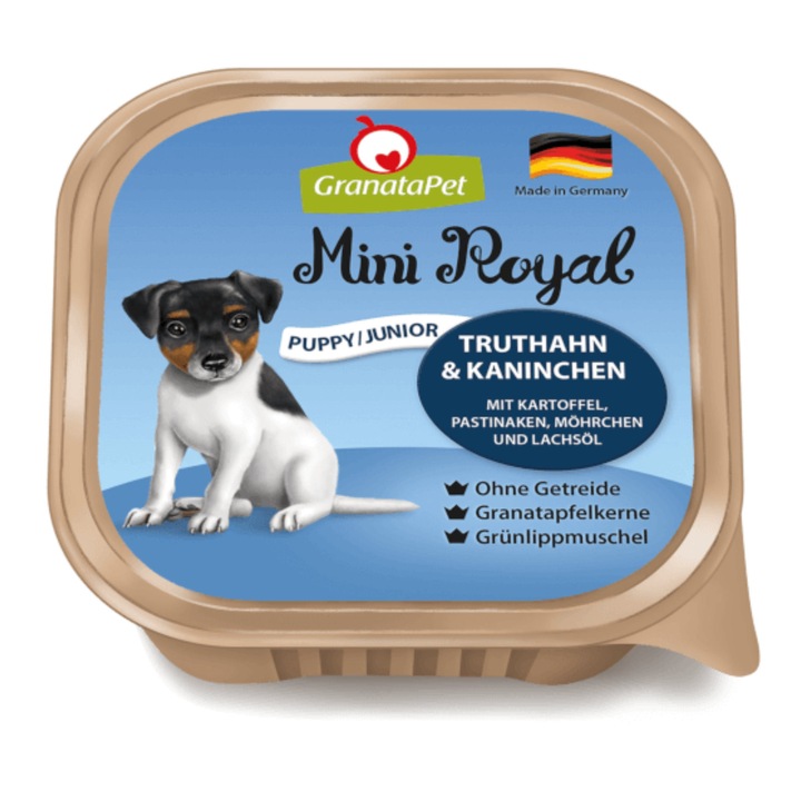 Hrana umeda caini jr. Mini Royal curcan si iepure, GranataPet, 150 g