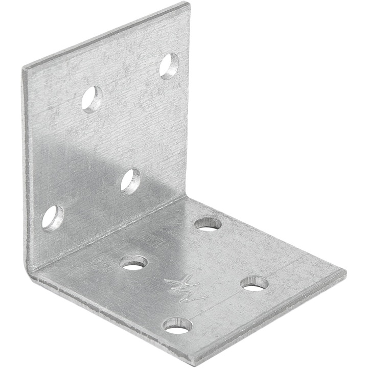 Set 100 Coltar Metalic De Montaj Pentru Mobila 40x40x40 mm, Km1, Grosime 2, 0 mm, Material Otel Zincat, Gauri Fi5 - 8 Buc., Produs Romanesc, 40 mm x 40 mm x 40 mm, Pentru Mobila Si Constructii