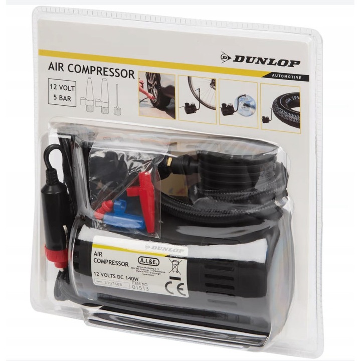 Compresor de aer CardSplitter 12V, 5 bar, pentru anvelope si mingi, superusor