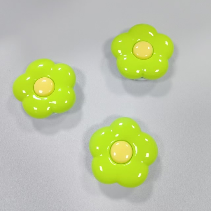 Телескопичен държач за въздушна възглавница, малки свежи цветя, светло зелено, преносим държач за мобилен телефон за мъже и жени, държач за въздушна възглавница за мобилен телефон