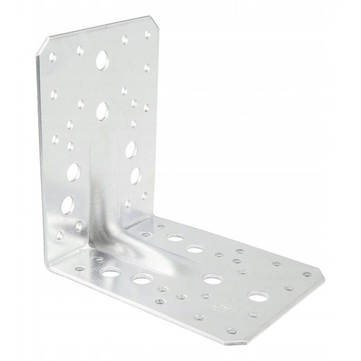 Set 20 Unghi De Montaj Pentru Constructii Cu Prelucrare, Kp10, Material Tabla De Otel Zincat, Grosime Tabla 2, 5 mm, Unghi De Inclinare 90 De Grade, Rezistenta La Coroziune Zincat, 130 mm x 130 mm x 100 mm x 2, 5 mm, Durabil