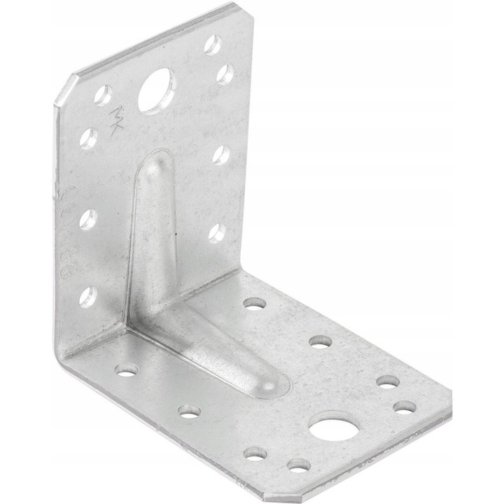 Set 50 Unghi De Constructie Montaj, Bkshop, Material Tabla De Otel Zincat, Grosime Tabla 2 mm, Unghi De Inclinare 90 De Grade, Rezistenta La Coroziune Zincat, Dimensiuni 70 mm x 70 mm x 55 mm, Rezistenta Maximala