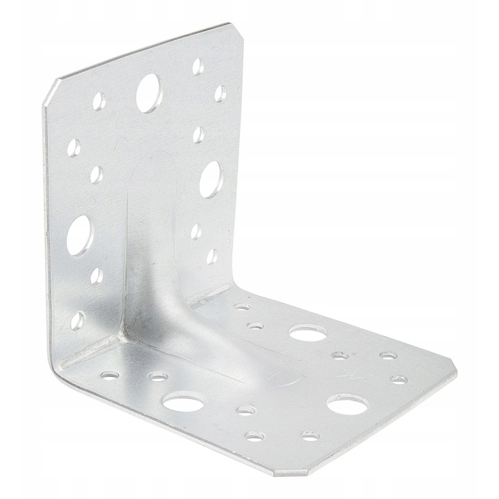 Set 20 Coltar Metalic Cu Prelucrare, Kpl 9 / Kpl 6, Material Tabla De Otel Zincat, Unghi De Inclinare 90 De Grade, Rezistenta La Coroziune Zincat, 80 mm x 80 mm x 80 mm x 2 mm, Pentru Mobila Sau Structuri Mari