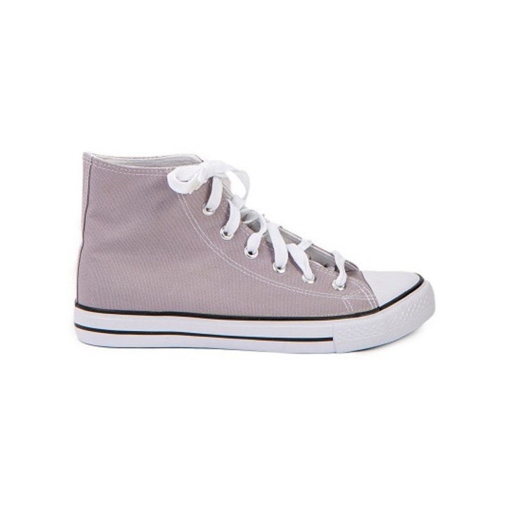 Férfi vászon tornacipő, magas szárú, szürke színű, 44-es (28 cm) méret