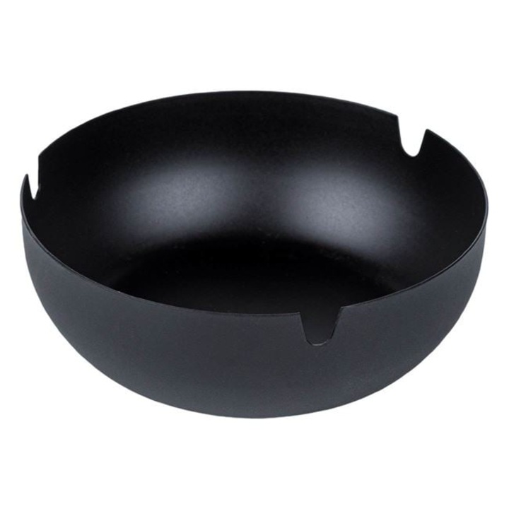 Scrumiera metalica rotunda Zanox, negru mat, 10.5x3.5cm, inox durabil