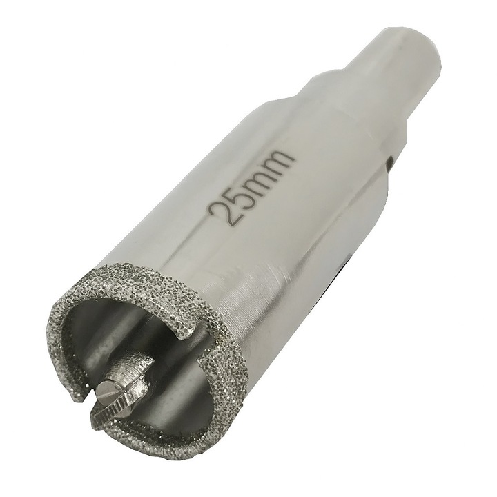 Carota diamantata cu burghiu de centrare pentru gaurire gresie, faianta, ceramica, marmura, granit, ø 25 mm, max 500 RMP