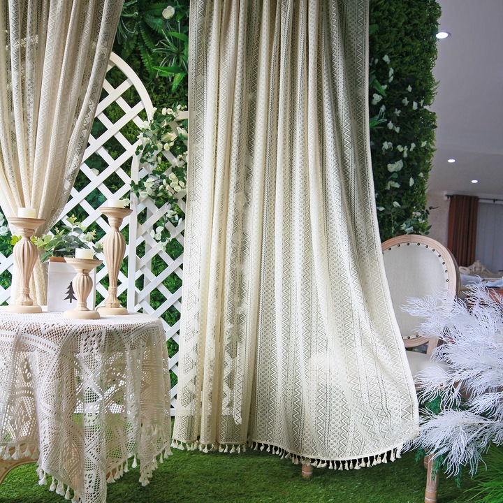 Завеса, Прозрачна, 140x150см, крем, полиестер