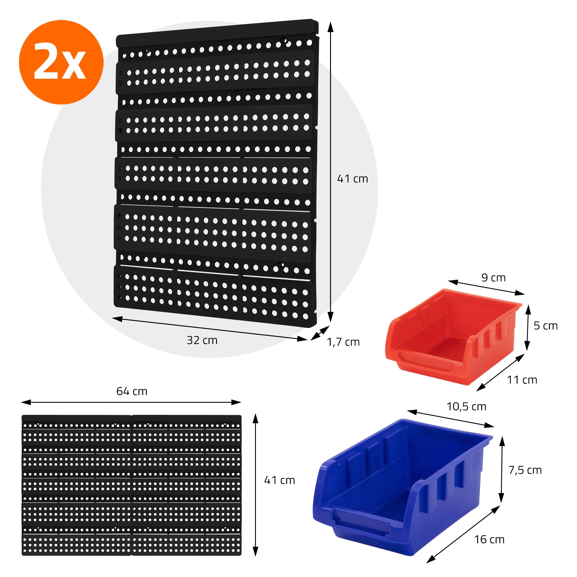 Organizator scule ECD Germany panou de cutii aplicabile 30 buc