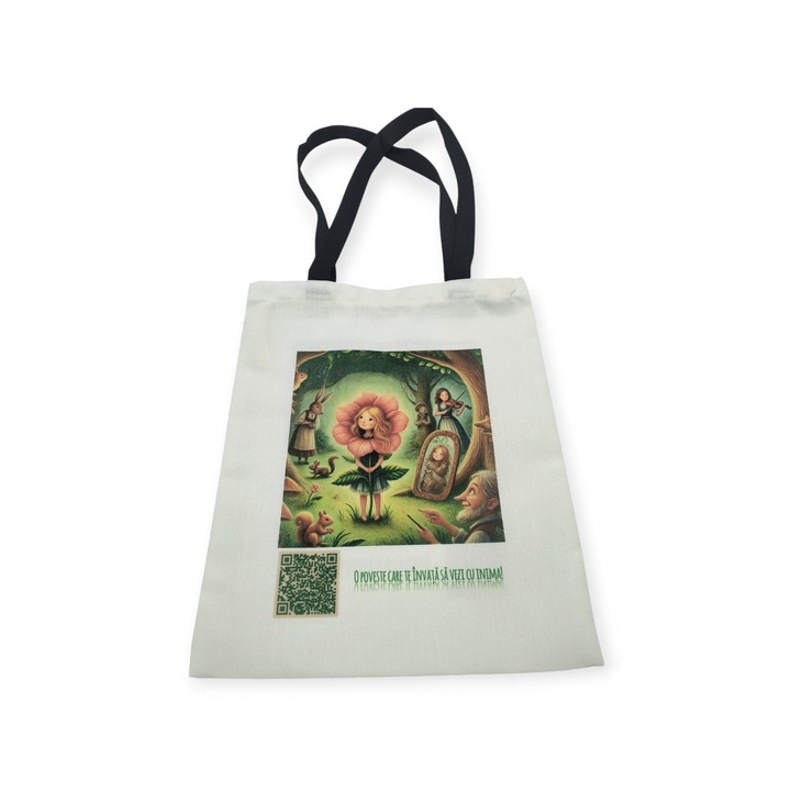 Geanta cu poveste audio despre frumusetea interioara - Poate este o Floare -Un accesoriu cu sens pentru fiice, mame, educatoare, terapeuti
