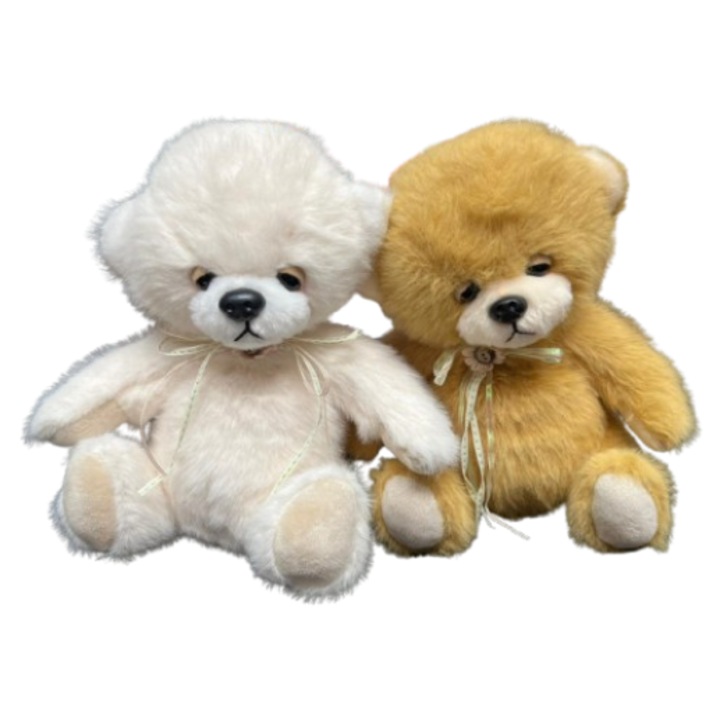 Set 2 jucarii de plus, ursulet, 22 cm crem-maro