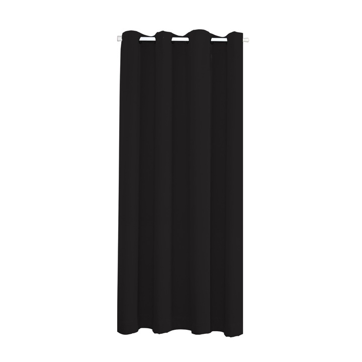 Perdea Blackout pentru Usa, 132x244cm, Neagra, Poliester
